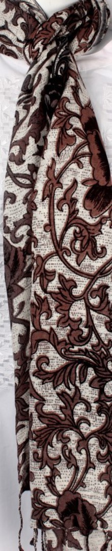 Pure viscose shawl/scarf Style: SC/WILLOW/BROWN image 0